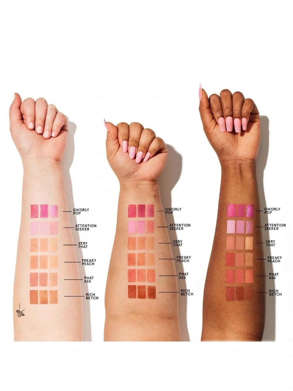 ONE/SIZE by Patrick Starrr NIB Cheek Clapper 3D Blush Trio Palette- Gworly Pop.